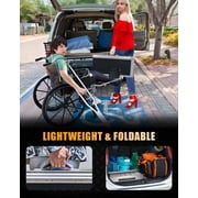 2ft Aluminum Wheelchair Ramp, 600 lbs Capacity Portable Threshold Ramp with Non-Slip Surface & Safety Side Baffles, Rust-Resistant Folding Ramp for Home Steps, Garage & Vehicle Access