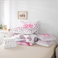 thumbnail image 5 of Homewish Kawaii Princess Ribbon Twin Bedding Sets 7-Piece for Girls, Fashion Thistle Leopard Print Bedding Comforter Set, Cute Cartoon Reversible Sheet Sets, Luxury Bedroom Decor, 5 of 7