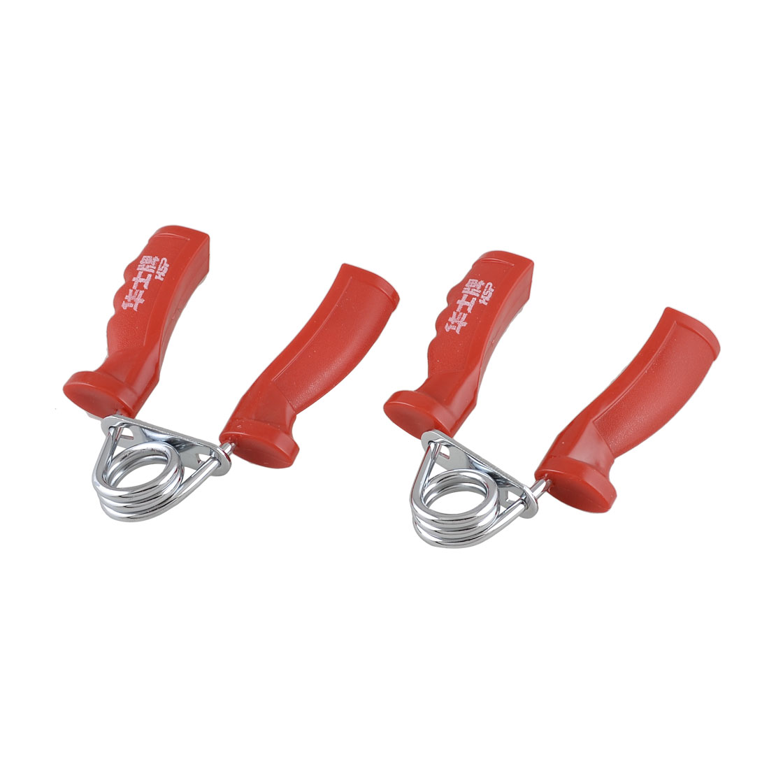 Fitness Training Red Plastic Handle Metal Spring Load Hand Gripper 2