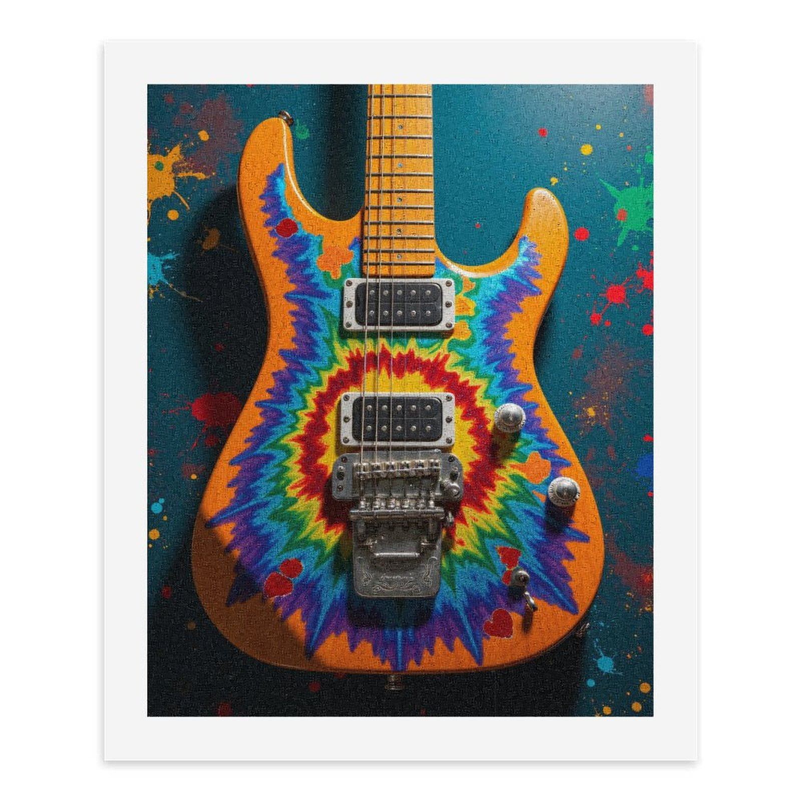 Paint by Numbers Kit for Adults, Colorful Electric Guitar Psychedelic Art Paint by Numbers, Easy Paint by Numbers Kit for Adults Beginner, DIY Adult Paint by Number Kits on Canvas, Home Decor
