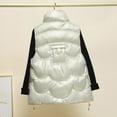 thumbnail image 6 of Shadoumai Puffer Vest Womens Metallic Shiny Baggy Winter Quilted Vests, Windproof Sleeveless Puffer Jacket Warm Padded Down Outerwear, 6 of 6