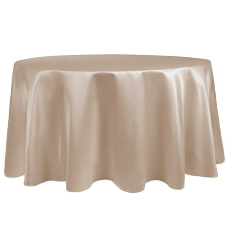 

Ultimate Textile Satin 84-Inch Round Tablecloth Cafe Khaki Brown