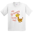 thumbnail image 3 of Inktastic My Gramma Loves Me Cute Giraffe Youth T-Shirt, 3 of 5