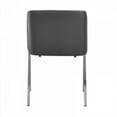 thumbnail image 4 of Benjara Leatherette Dining Chair with A Shape Base, Set of 2, Gray and Chrome, 4 of 5