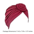 thumbnail image 6 of Jygee Women Solid Color African Turban Flower Knot Pre-Tied Bonnet Beanie Cap Headwrap, 6 of 6