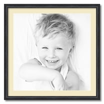 ArtToFrames 28x28 Matted Picture Frame with 24x24 Single Mat Photo Opening Framed in 1.25 Black Stain on Solid Red Oak and 2 Cream Mat (FWM-4083-28x28)