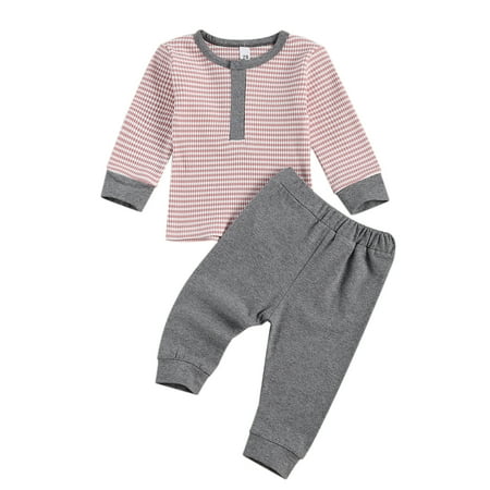 

Toddler Baby Boy Clothes Striped Long Sleeve Sweater Top+Long Pants 2 Pieces Pajamas Set Fall Winter Outfits
