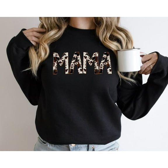 Mama Sweatshirt, Buffalo Plaid Mama Sweatshirt, Cow Pattern Mama Hoodie, Western Mama Sweatshirt, Mom to be Sweatshirt, Mom Gift