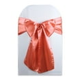thumbnail image 2 of Leading Linens 10 pc Coral Satin Bow Sash Chair Cover Decoration - 108"x8" Elegant Sashes for Weddings Banquets Receptions Special Events Restaurants & Parties, 2 of 6