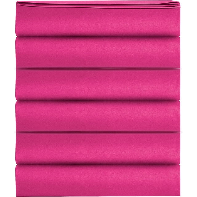 Mocassi Drap Plat 1500 Fils, Lot de 6, Lit Simple, Rose