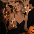 thumbnail image 4 of Halloween Can‑Shaped Glass Iced Coffee Tumbler,16oz Spooky Cute Drinking Glass Cup with Bamboo Lid & Straw, Boo Basket Stuffer, Fall Halloween Gifts for Women Men Teens, 4 of 4
