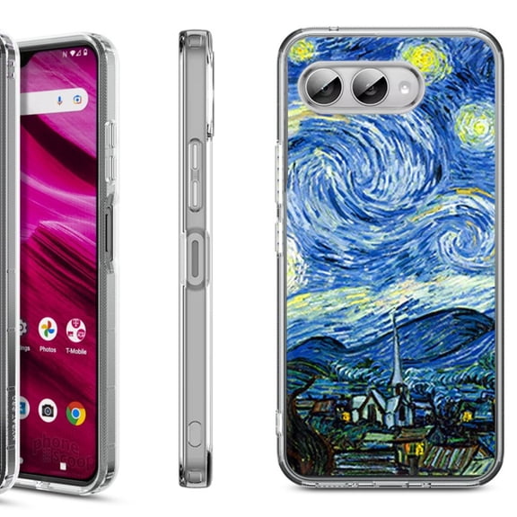 Shockproof Phone Case for T-Mobile Revvl 8, by OneToughShield - Starry Night France