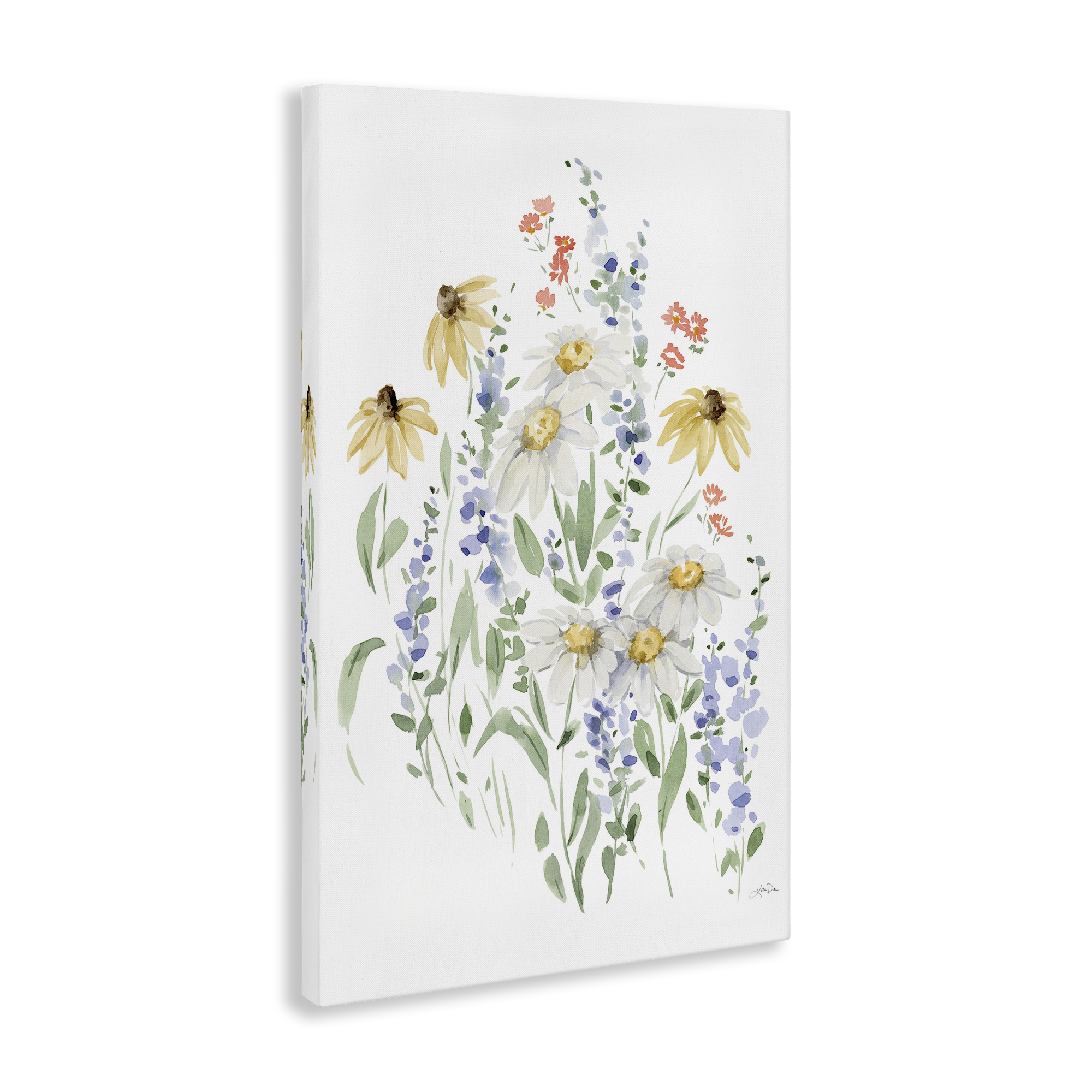Stupell Industries Soft Summer Garden Botanical & Floral Painting Gallery Wrapped Canvas Art Print Wall Art, 24 x 36