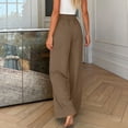 thumbnail image 6 of Wide Leg Trousers Women Ruched Elastic Waist Palazzo Pants with Pockets Summer Trendy Womens Clothes, 6 of 7