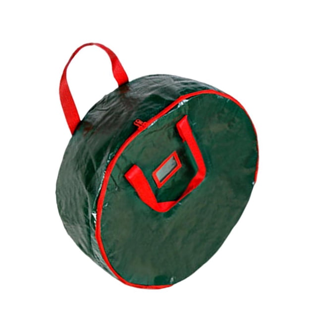 Bolso De Contenedor De Almacenamiento Con Cremallera Para Navidad De Verde 60x20cm Yuyangstore Caja de almacenamiento de corona