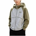 thumbnail image 2 of HAOTAGS Boys Zip Up Hoodie (2-12) Hooded Jacket with Pockets Cotton Sweatshirt Gray Size 2T, 2 of 5