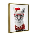 thumbnail image 4 of Stupell Industries Fox in Holiday Clothes Holiday Painting Gold Floater Framed Canvas Art Print Wall Art, 17 x 21, 4 of 10