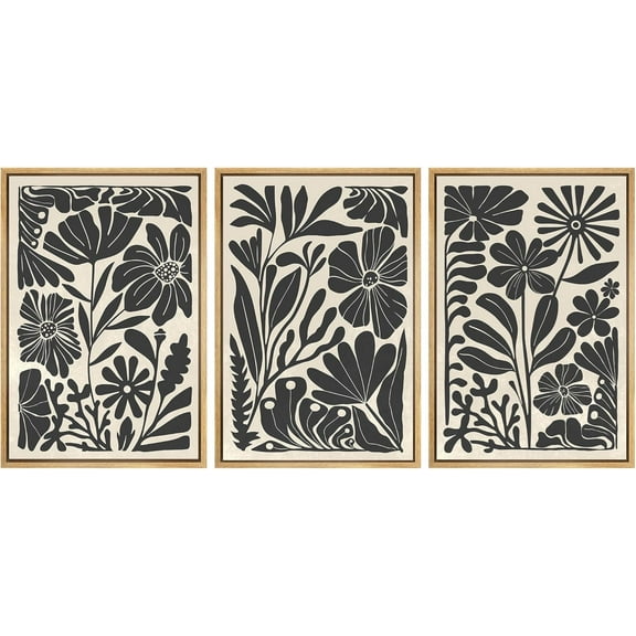 Hieng Cuadros De Pared De Sala, 3 Piece Canvas Wall Art Woodland Nursery Decor Forest Rivers Canvas Prints Home Artwork Decoration for Living Room,Bedroom(only canvas)