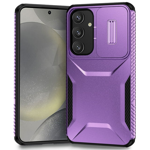 for Samsung Galaxy A16 5G Case with Sliding Camera Lens Protective Cover, Heavy Duty Shockproof Rugged Military Grade Drop Protection Phone Case for Samsung Galaxy A16 5G, Purple