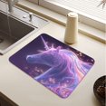 thumbnail image 5 of Dish Drying Mat Absorbent Dish Drainer Kitchen Counter 23.6x19.7inch Dish Drying Pad for Countertops Sinks Draining Racks Unicorn with Rainbow Mane, 5 of 9
