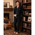 thumbnail image 4 of Aideaone 2 Piece Men's Pajamas Set Button Down Sleepwear Long Sleeve Pjs Set Soft Loungewear with Pockets Size M-XXL, 4 of 6