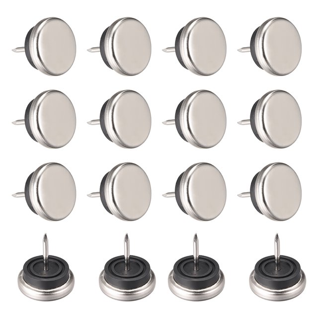 Almohadillas para muebles con clavos, base de níquel, protector de patas de silla y mesa de 27 mm, 16 piezas