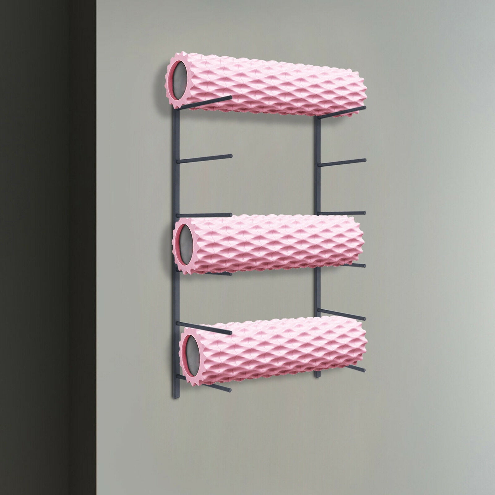 Oukaning 6 Tiers Wall Mount Yoga Mat Rack Yoga Mat Holder Storage Foam