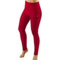 thumbnail image 3 of successthop Womens Leggings High Waisted with Pockets Solid Color Stretchy Workout Yoga Pants High Waisted Scrunch Butt Leggings Tights with Pockets Casual Slim Sports Trousers Red XL, 3 of 4