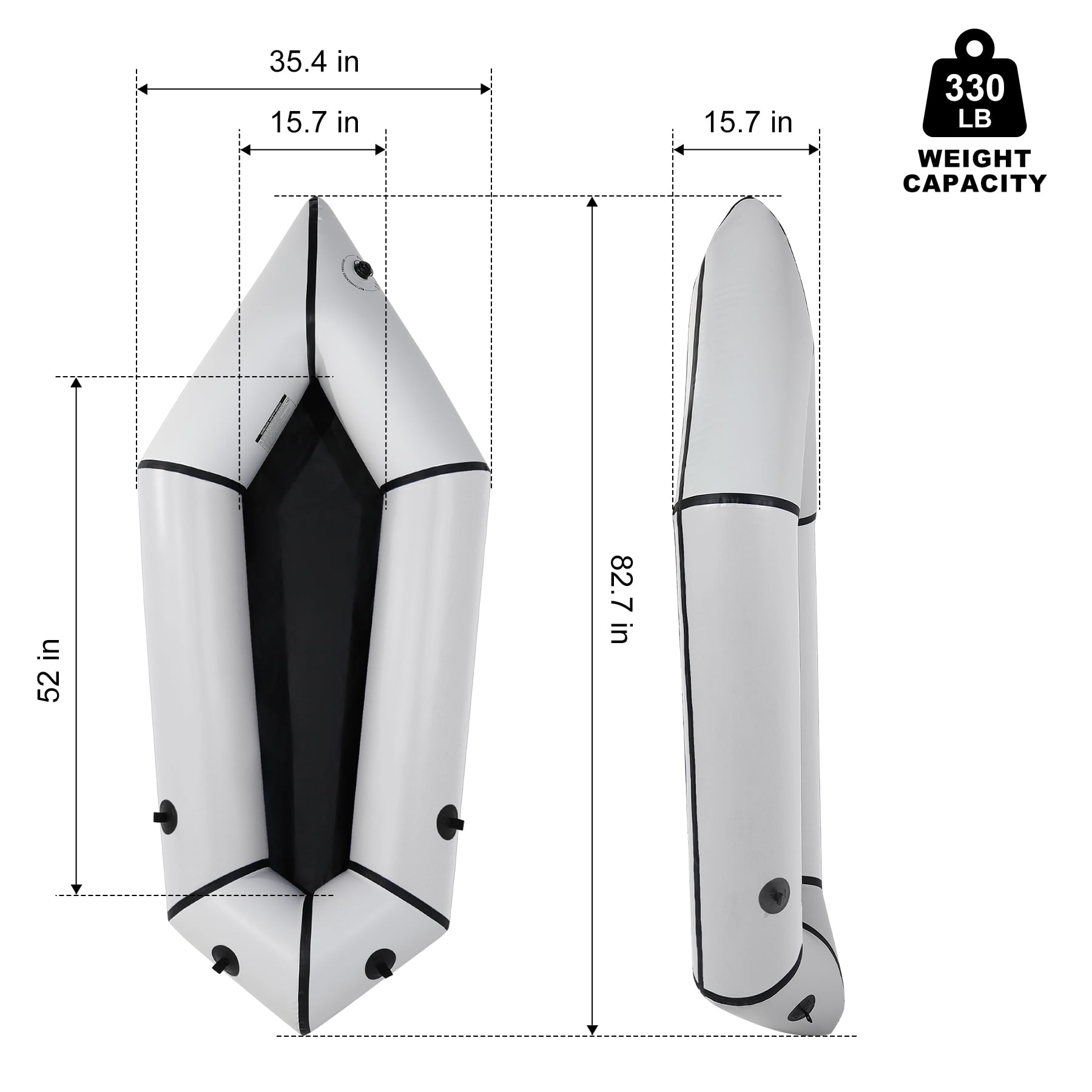 Oryxearth TPU Inflatable Lightweight Packrafts,Flat Water Rafting Camping Trip/Fishing/Water Adventures,1 Person