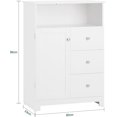 thumbnail image 4 of Storage Cabinet Cupboard With 3 Drawers,bzr107-w, 4 of 5