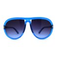 thumbnail image 3 of Womens Oversize Chunky Thick Plastic Racer Fashion Sunglasses Blue Navy, 3 of 4