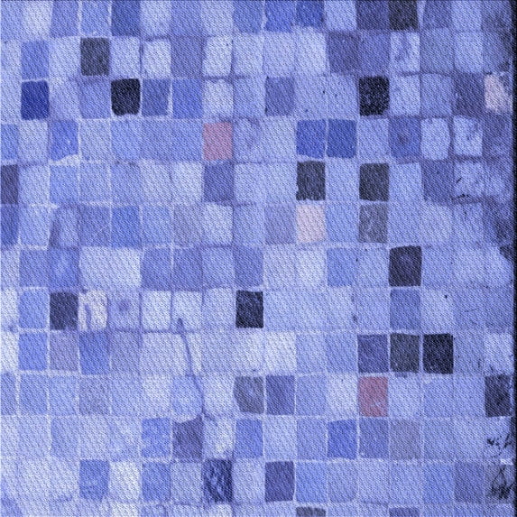 Ahgly Company Machine Washable Indoor Square Transitional Day Sky Blue Area Rugs, 7' Square