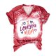 thumbnail image 5 of Fiudx Ofertas Del Día Top de Manga Corta con Estampado Degradado para Mujer, Top Sexy de Verano con Cuello En V y Estampado Regular para El Día Del Mes, 5 of 6