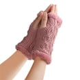 thumbnail image 3 of CYSFASHION Mittens for Women Tocuh Screen Weight Lifting Stretch Unisex Winter Warm Knitted Winter Gloves Pink, 3 of 3