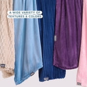 Bare Home Microplush Fleece Blanket - 300 GSM - Fuzzy Microfleece - Soft & Plush - Throw XL, Light Blue