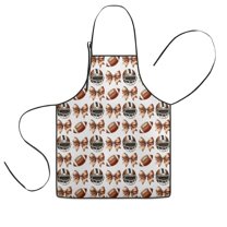 Football Helmets with Bows Pattern Kids Aprons for Girls and Boys,Adjustable Neck Strap Toddler Aprons for Kids Cooking Baking