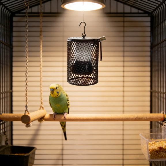 EcoNest Bird Cage Heater Winter Ceramic Heat Lamp With 30s Fast Warm Up & No Light Emission 2000Hrs Metal Heat Emitter For Parrots Small In Cold Weather