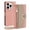 Pink, variant on Dteck Zipper Wallet Case for iPhone 16 Pro,Magnetic Leather Card Slots Case with Hidden Mirror Shockproof Kickstand Flip Cover with Crossbody Shoulder Strap,Gray
