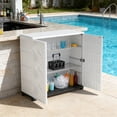thumbnail image 6 of Leukture Diamond Cabinet Waterproof UV-Resistant Outdoor Storage for Patio, Garden & Indoor - Organize Mops Grilling Tools & More （White with 1 Shelf）, 6 of 8