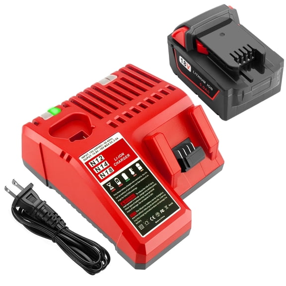 1 Pack 5.0Ah 18v M18 Battery Replacement for Milwaukee 18V Battery and 48-59-1812 Charger, Compatible with M18 Cordless Power Tools