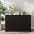 thumbnail image 2 of Hassch 55.1 Inch Buffet Sideboard with 2 Doors, Modern Storage Cabinet with 4 Drawers, Credenza with Adjustable Shelves, Coffee Bar Cabinet for Dining Room, Living Room, Entryway, Black, 2 of 10