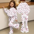 thumbnail image 4 of Grblisyd Girls 2 Piece Outfits Kids Crew Neck Long Sleeve Tops and Elastic Waist Flared Pants Cute Cartoon Print Sweatsuit Clothing Sets, 4 of 7