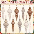 thumbnail image 3 of pdqouc 9 Pcs Neutral Finial Christmas Ornaments Xmas Tree Decor, Vintage Textured Copper Tree Ornaments with Loop, Farmhouse Hanging Baubles, Rustic Decor, for Shatterproof Home Wreath, 3 of 6