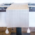 thumbnail image 4 of Heavenera 14 x 72 inches 100% Pure Cotton Table Runner Natural Rustic Farmhouse Handcrafted Dresser Scarf with 4 Tassels (Ivory, 14"X72"), 4 of 4