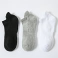 thumbnail image 2 of Calcetines tobilleros de colores lisos para hombre que absorben la humedad y son resistentes a los olores, gruesos y cortos, 2 of 8