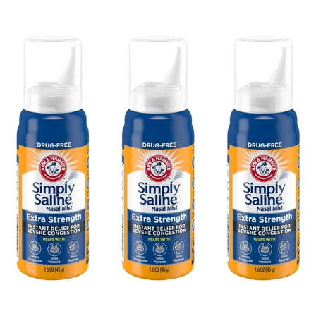 3 Pk Simply Saline Nasal Mist Extra Strength for Severe Congestion 1.5 Ounces Ea