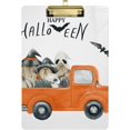 thumbnail image 2 of FMSHPON Halloween Orange Truck Ghost Skull Clipboard Hardboard Wood Nursing Clip Board and Pull for Standard A4 Letter 13x9 inches, 2 of 5