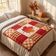 thumbnail image 7 of Hyknon Thanksgiving Throw Blanket, Fall Pumpkin Maple Leaf Harvest Lightweight Patchwork Printing Quilt, Soft Plushs Flannel Cozy Blankets for Couch Bed Living Room Dorm for Women Men, 27.6"×39.4", 7 of 7