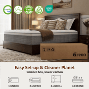 GREOO Queen Size Mattress in a Box 12 Hybrid Cooling Gel Memory Foam with Individually Pocket Coils Firm Pressure Relief Certified materials