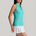 thumbnail image 5 of Hearthz Women's Sleeveless Golf Polo Shirts Quarter Zip Collared Womens Shirts Casual Quick Dry Workout Tennis Polo Women Shirt, 5 of 8